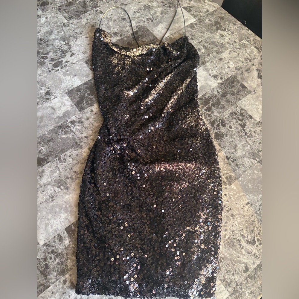 B Darlin Black Sequin Mini Dress